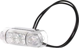 Gabaritinė lemputė LED, stačiakampė, 12/24V, skaidri, tvirtinama varžtais, 84x24x25mm, 3 LED's,