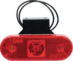 Gabaritinė lemputė LED, stačiakampė, 12/24V, raudona, tvirtinama varžtais, 113x63mm,