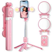 Asmenukių lazda ("Selfie sticks") LIVMAN B12S - daugiafunkcis asmenukių lazdas ir trikojis su nuotolinio valdymo pultu ir LED apšvietimu, 1,1m