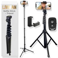 Asmenukių lazda ("Selfie sticks") LIVMAN Y050 - daugiafunkcis asmenukių lazdas ir trikojis su nuotolinio valdymo pultu, 1,55m