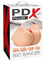 Realaus pojūčio masturbatorius su dviem angomis PDX Plus 360° Banger Light