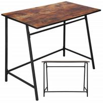Rašomasis stalas, kompiuterinis žaidimų stalas Springos HF0027, 100x50x76 cm, loft stilius, juoda/ruda