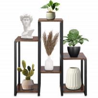 Metalinis gėlių stovas su 6 lentynomis Springos GA0208 79 cm palėpė juoda, tamsiai ruda