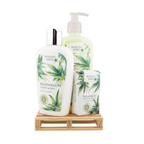 Kosmetikos dovanų rinkinys "Hemp SPA“ (skystas muilas 300ml + kūno pienelis 250ml + muilas 100g)