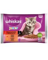 WHISKAS Junior Klasikiniai patiekalai Vištiena ir jautiena padaže 4x85g