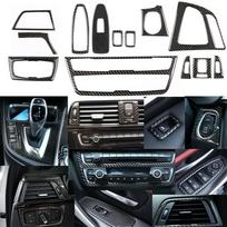 13 vnt. tikro anglies pluošto interjero apdailos dangtelio, skirto BMW 3 4 serijai F30 F34