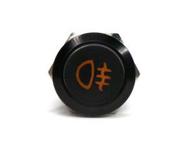 LED rūko žibintų jungiklis 18 mm juodas momentinis bekelės 12V