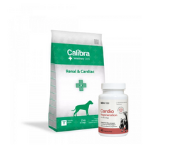 Calibra Veterinary Diets Dog Renal Cardiac 2kg + LAB-V Cardio Regeneration - Širdies ir kraujagyslių parama šunims ir katėms 45 kapsulės