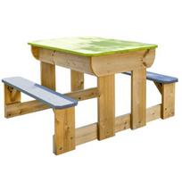 Medinis vaikiškas pikniko stalas su kėdėmis, vandeniu ir smėlio dėže, Wendi Toys T2