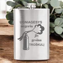 Metalinė gertuvė (fleškutė) „Ugniagesys negeria“