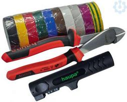 Set: diagonal cutters, cable stripper, insulating tape (10 psc.) 211219/Z1 | 4011923597313