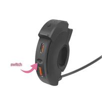 Modifikuotas įkroviklis motociklui su USB+TYPE-C įkrovimo doko sąsaja, vandeniui atspariu slydimo dangteliu 【1】With switch juoda