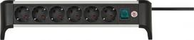 Extension cord Alu-Office-Line 6 sockets 3m with switch 3x1.5 black/silver 1391040600 | 4007123677542
