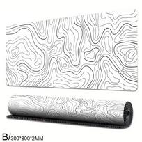 Mouse Pad Gamer White Contour Lines XL HD Custom New Mouse Natural Mousepad Kilimėliai Biuro guma X3M0 White-300*800*2MM