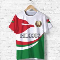 Baltarusija Vyriški marškinėliai Laisvi apvalia kaklo iškirpte su Baltarusijos vėliava BL trumpomis rankovėmis Viršutiniai drabužiai T-shirt'ai Vyriški drabužiai Dydeli marškinėliai 2025 L