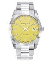 Mathey-Tissot Mathy Sunray Riboto leidimo Kvarcinis H451J Vyriškas Laikrodis su Nerūdijančio Plieno Korpusu ir Geltonu Ciferblatu geltona