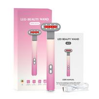 Naujas 4 viename elektrinis Fairy Stick karštas kompresas EMS raudonos šviesos terapijos odos priežiūros įrankis Akių masažo lazdelė veido akių masažuoklis violetinė