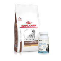 ROYAL CANIN Fibre Response Gastrointestinal šunims 7,5kg + LAB-V Synbiotic Vet - virškinamojo trakto sveikata ir žarnyno mikroflora šunims ir katėms 45 kapsulės