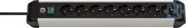 Extension 8-socket, 3m H05VV-F 3G1.5, with switch, IP20, silver/black, Premium-Alu-Lin 1391030800 | 4007123677405