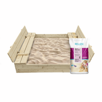 Smėlio dėžė Bonus Orbis su patiesalu ir 250 kg smėlio,120x120 cm
