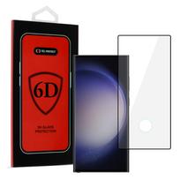 Full Glue 6D Apsauginis stiklas skirtas Samsung Galaxy S23 ULTRA BLACK (with a hole skirtas a scanner)