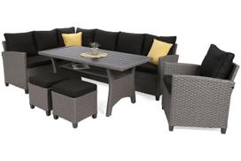 Lauko baldų komplektas Lagos, Muddy Grey / Black Melange