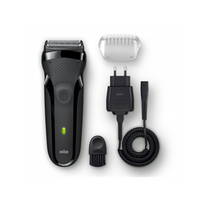 BRAUN Shaver | 300s 3-Flex Series 3 | Maximum Operating Time: 20 minutes | NiMH | Black