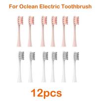 12pcs Replacement Tooth Brush Heads For All Oclean X/ X Pro/ Z1/ F1/ One/ Air 2 /se Sonic Soft Electric Toothbrush Cleaning 6 pink 6 grey