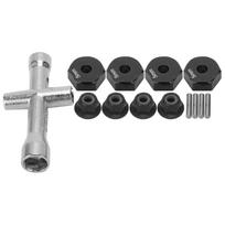 12 mm rato 5 mm storio šešiakampio adapterio kryžminio veržliarakčio M4 neslystančių veržlių rinkinys 1/10 RC automobiliui(Juoda )