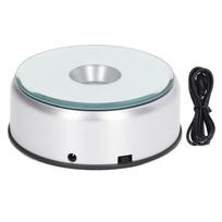 Besukantis ekspozicinis stovas 360 laipsnių Besisukantys LED žibintai 80 sekundžių vienas apsisukimas USB įkrovimas LED ekrano pagrindas