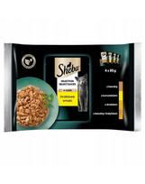 SHEBA Selection Select Slices Paukštienos skonio 4x85 g drėgno ėdalo su antiena, vištiena, paukštiena, antiena ir kalakutiena katėms