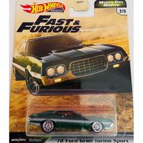 Hot Wheels Premium Fast Furious Modeliukas 72 Ford Gran Torino Sport Green