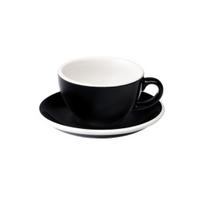 Puodelis su lėkštute Loveramics Egg Black Cappuccino, 200 ml