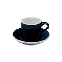 Puodelis su lėkštute Loveramics Egg Denim Espresso, 80 ml