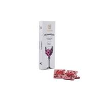 Rožinis šokoladas su granatais ir braškių skonio dribsniais Laurence Chommelier Rose Wine, 100 g