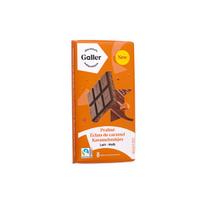 Pieninio šokolado plytelė Galler Lait Praline Eclats de Caramel su pralinė įdaru ir karamelės gabalėliais, 180 g
