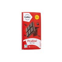 Juodojo šokolado plytelė Galler Noir Praline su pralinė įdaru, 180 g