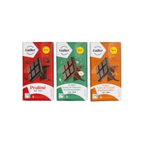 Šokolado plytelių rinkinys Galler Lait Praline Eclats de Caramel x Lait Praline Eclats de Noisettes x Noir Praline, 3 x 180 g