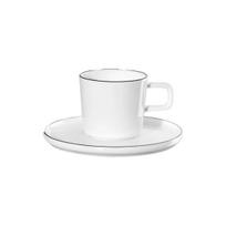 Espresso puodelis su lėkštute Asa Selection Oco Ligne Noire, 80 ml