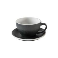 Latte puodelis su lėkštute Loveramics Egg Anthracite, 300 ml