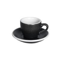 Espresso puodelis su lėkštute Loveramics Egg Anthracite, 80 ml