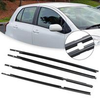 4 vnt. išorinių durų stiklo sandariklio apdailos juosta Toyota Yaris Vitz 2005-2010
