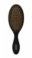 Prabangus šepetys plaukams OSOM Professional Hair Brush With Gold Plated Pins OSOMP2260, su nerūdijančio plieno auksu padengtais šereliais, juodos spalvos