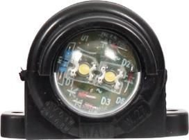 Numerio ženklo lemputė LED, apvali, 12/24V, balta, tvirtinama varžtais, 76x58x42mm, Waś