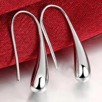 925 Sterling Silver Water Drop Pendants Hoop Earrings For Women Wedding Party Luxury Fashion Jewelry