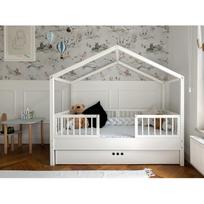 Dream Nest Snow Namelis Lova 160x80 su bėgeliais ir stalčiumi