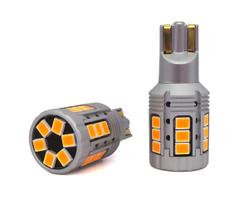2 vnt. LED lemputė W16W, T15 12-24V 100% CAN oranžinė galinga, be klaidų bekele