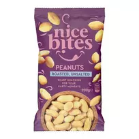 Žemės riešutai skrudinti ir nesūdyti NICE BITES 200 g