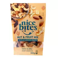 Riešutų ir vaisių mišinys NICE BITES, 200 g