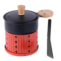 Cheese Raclette Fondue Pot Table Grill  Cheese Ice Cream Chocolate Melting Hotpot Porcelain DIY Fondue Set Butter Melter Warmer raudona